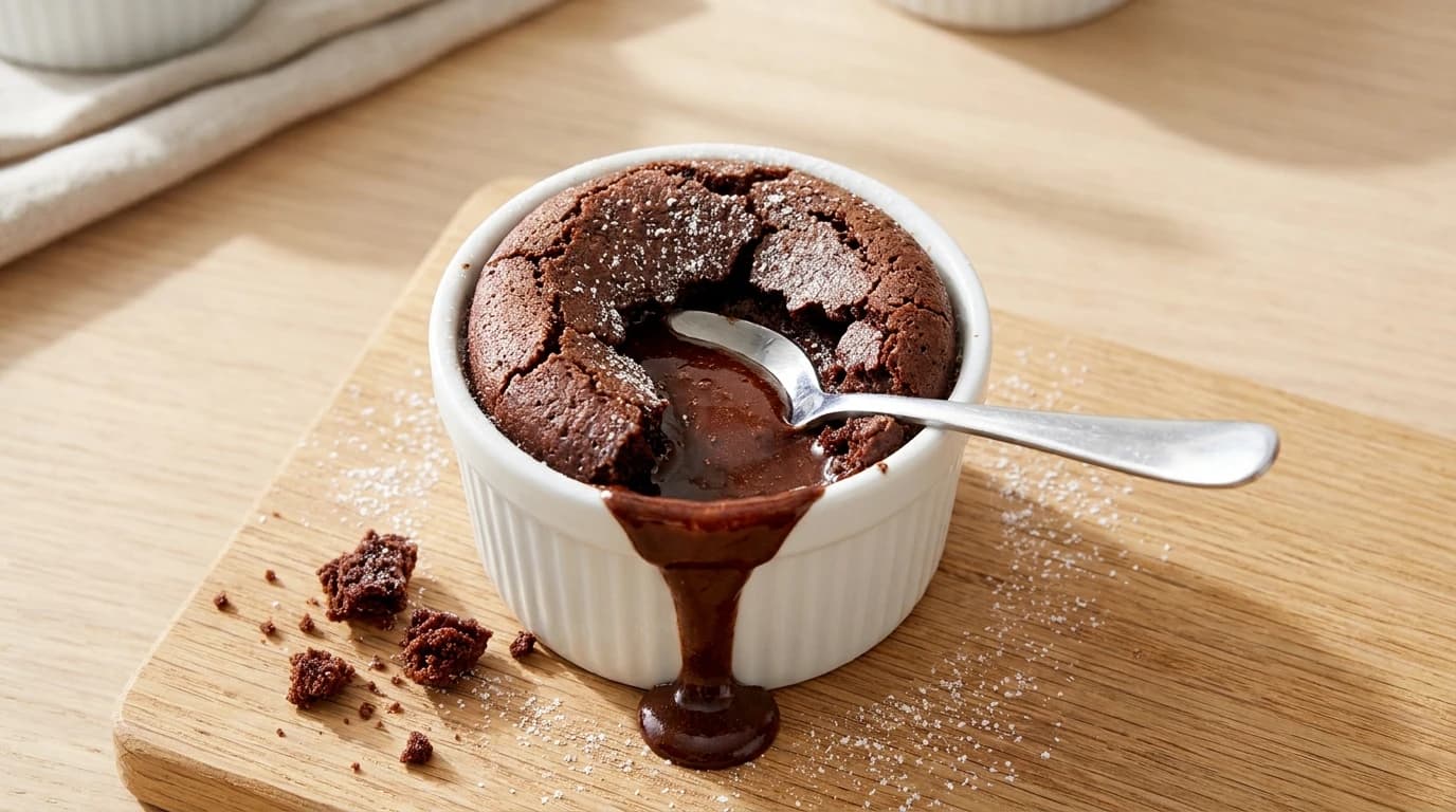 Schoko-Lava-Cake mit flüssigem Kern